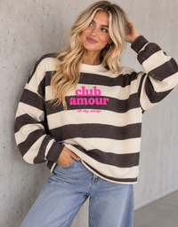 PREMIUM Butterstoff Baumwoll Sweater braun