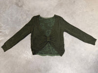 Romantischer Pullover mit Spitzen Rückenausschnitt khaki