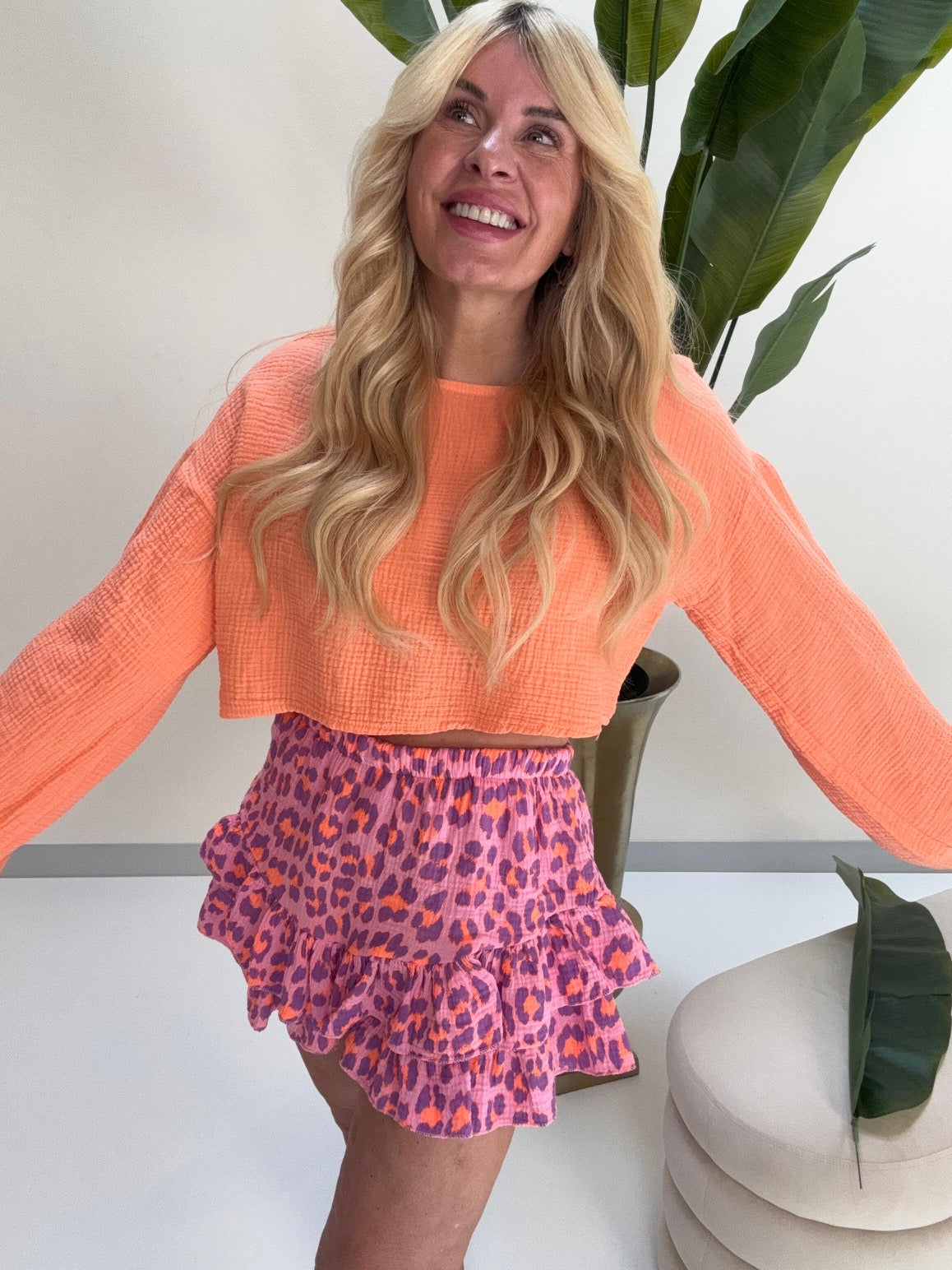 Musselin Hosenrock LEO LOVER rosa/lila