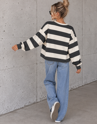 PREMIUM Butterstoff Baumwoll Sweater anthrazit