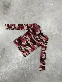 Camouflage Cashmere Langarmshirt cherry/burgundy/taupe