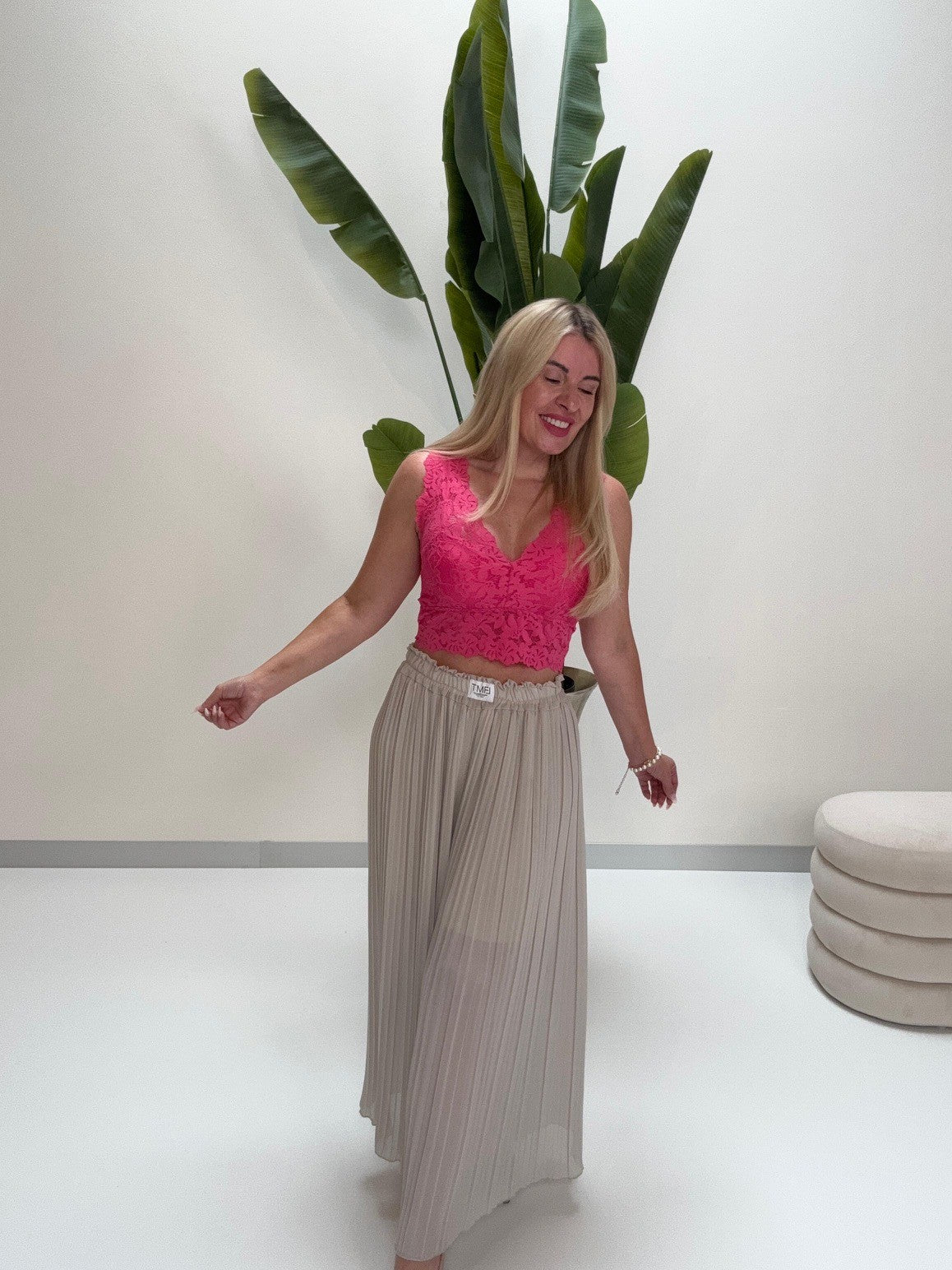 Top mit Spitze LACE LOVE pink