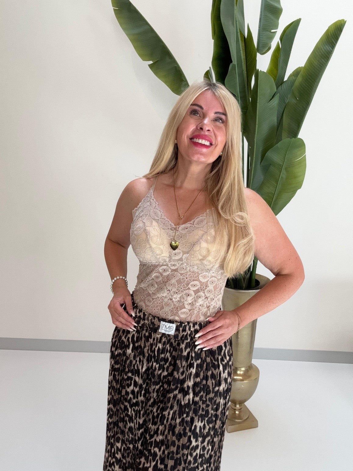 Top mit Spitze LACE GRACE beige