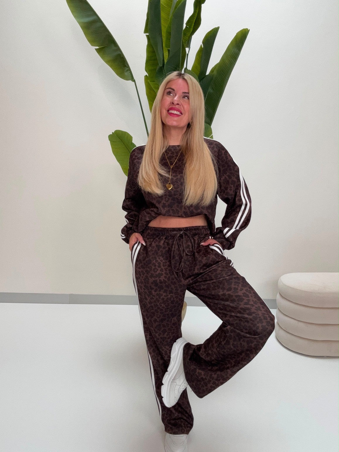 Butterstoff Hose LEO LOUNGE braun/schwarz