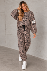 Sweat Pants LEO CRUSH taupe