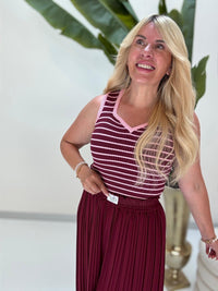 Ripp Top burgundy/rosa