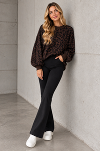 Butterstoff Bootcut Leggings mit ausgestelltem Bein schwarz
