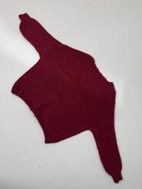 Kuschelweicher Strickpullover mit kleinen Schleifen vorne dark red