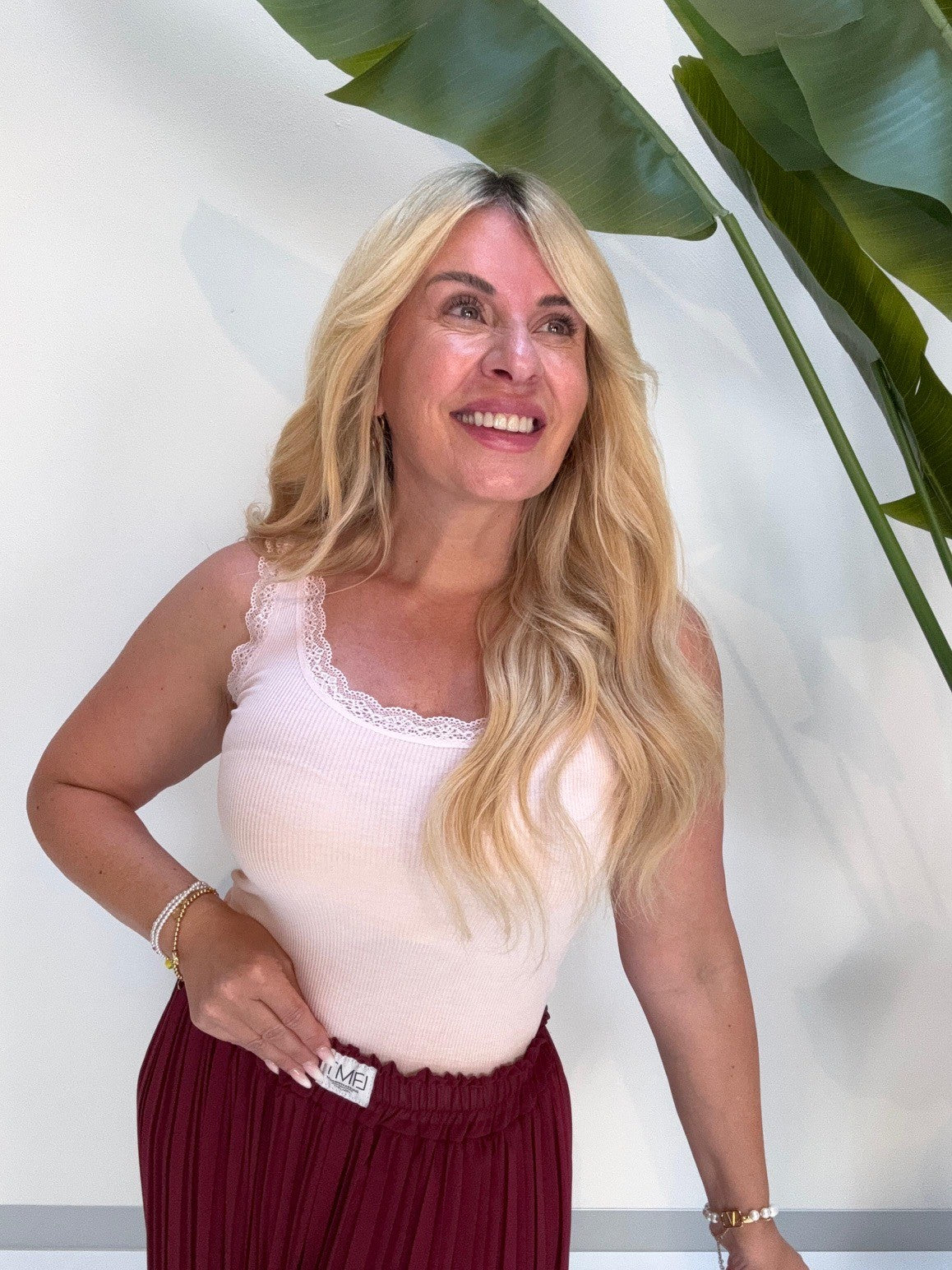 Basic Top mit Spitze EVERYDAY`S FAVORITE rosa
