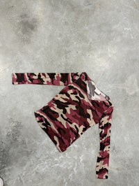 Camouflage Cashmere Langarmshirt cherry/burgundy/taupe