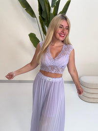 Top mit Spitze LACE ELEGANCE flieder