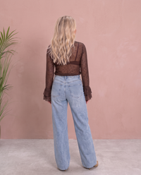 High Waist Stretch Jeans mit heller Waschung