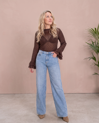 High Waist Stretch Jeans mit heller Waschung