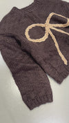 Strickpullover dark chocolate BOW LOVE toffee