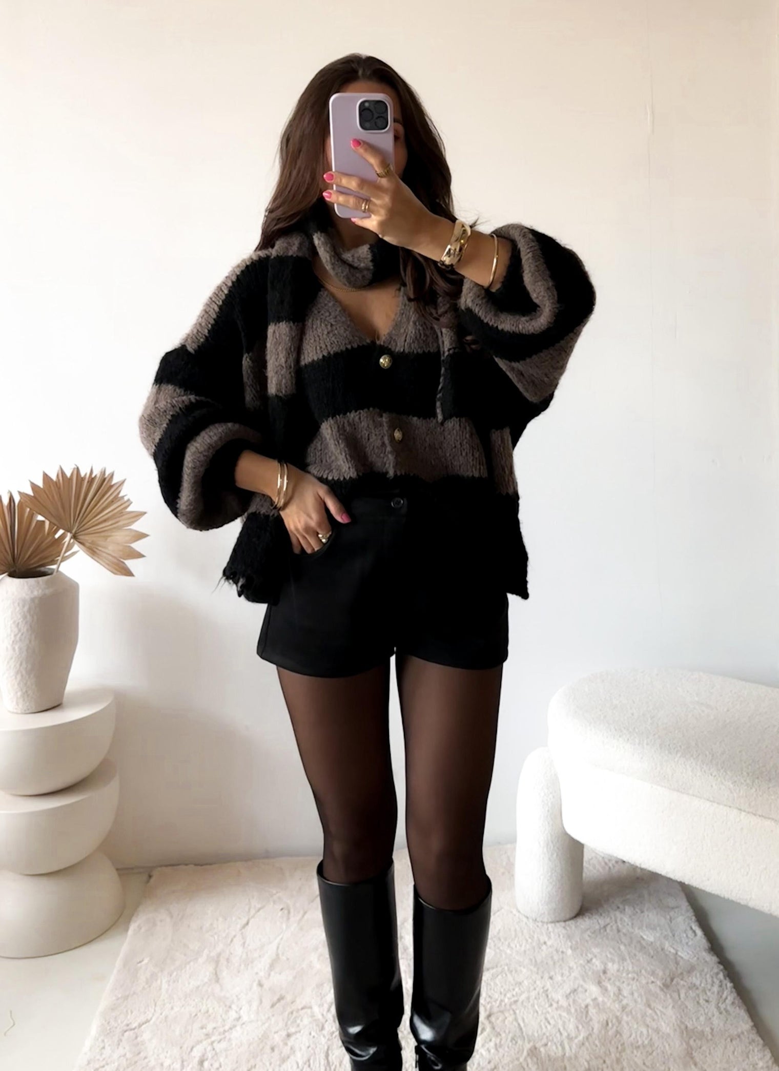 SET Strickjacke & Schal COZY COOLNESS